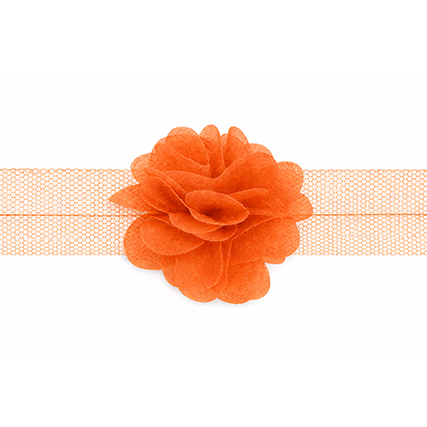 Nastro organza con fiori - Arancio