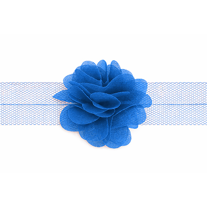 Nastro organza con fiori - Bluette