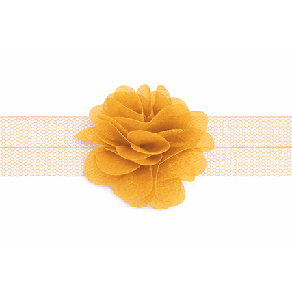 Nastro organza con fiori - Giallo