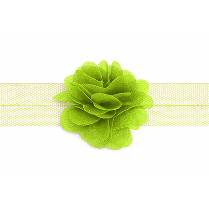 Nastro organza con fiori - Verde chiaro