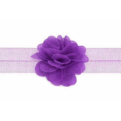 Nastro organza con fiori - Viola